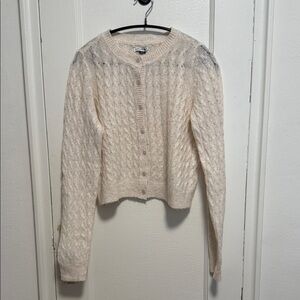 American Eagle Outfitters Cream Button-Up Cardigan